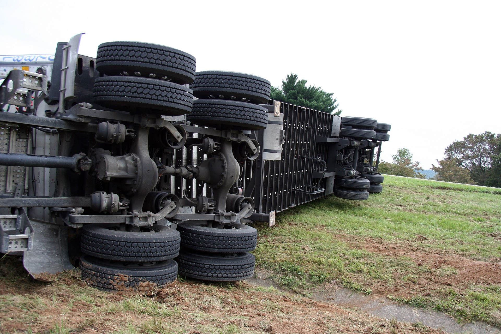 flipped truck