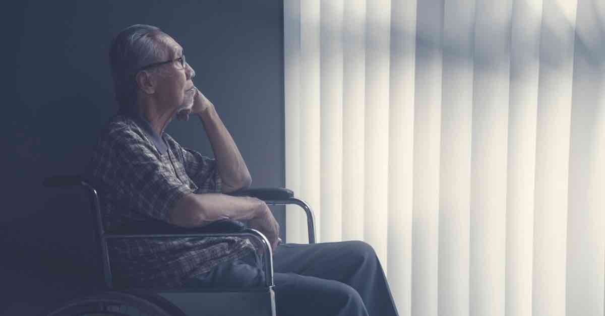 elderly man in a wheelchair