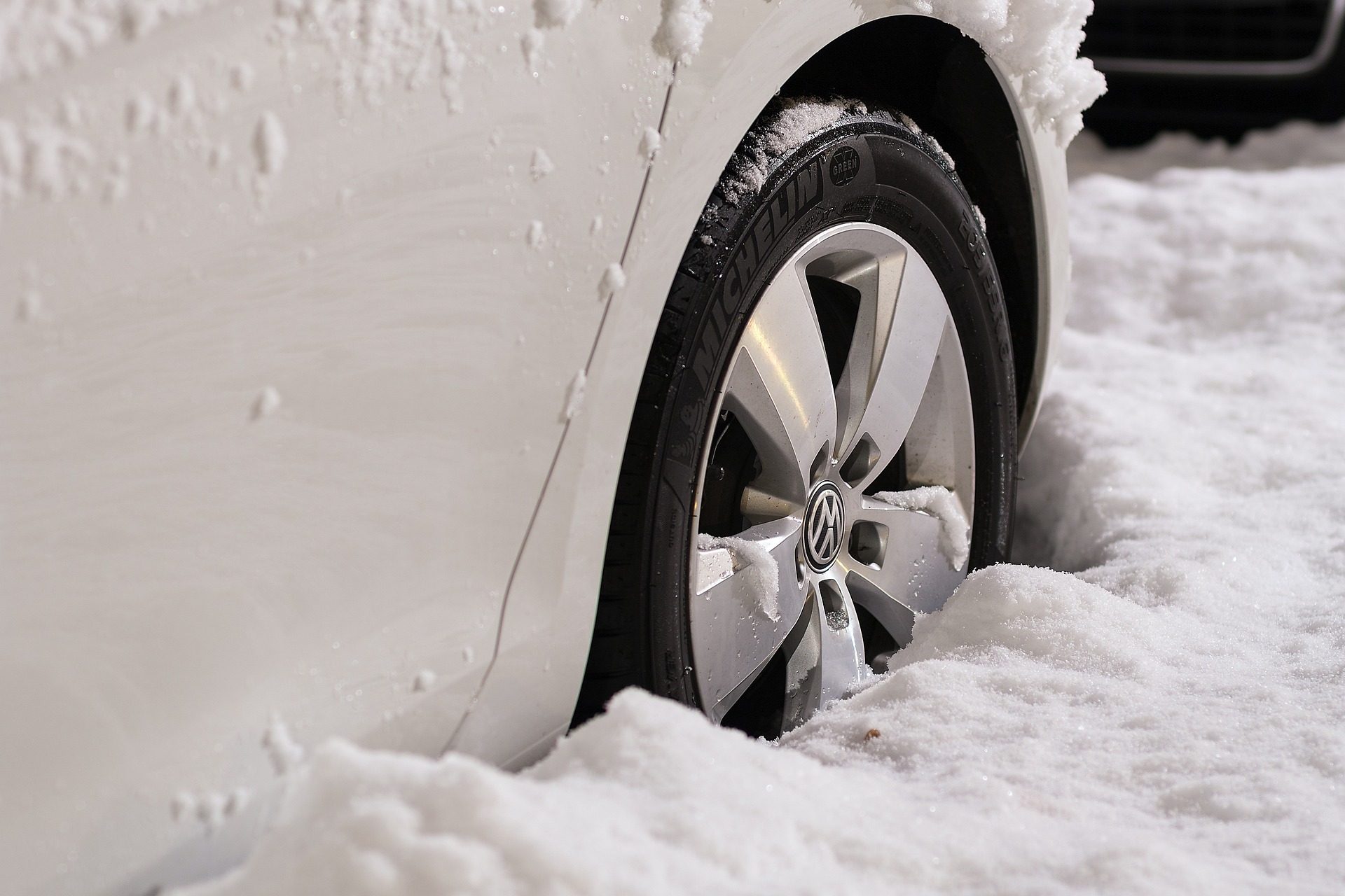 wheels stuck in the snow