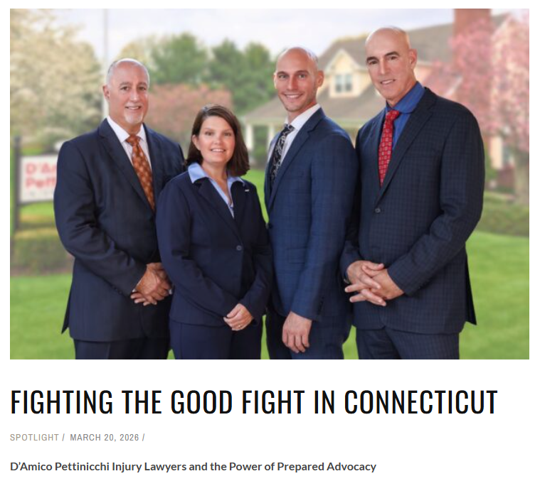 D’Amico Pettinicchi Injury Lawyers team in Connecticut featured in Litigation Commentary & Review.